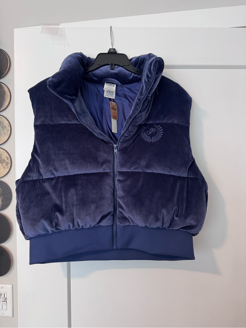PINK Victoria's Secret Corduroy Puffer Vest in Navy